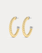 Brinco Argola Sierra Rope Bicolor - Ouro e Prata | SILLENE