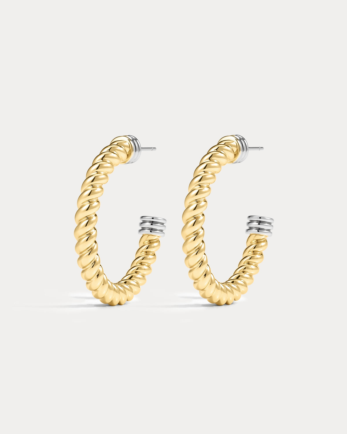 Brinco Argola Sierra Rope Bicolor - Ouro e Prata | SILLENE