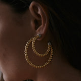 Brinco Argola Sierra Rope Bicolor - Ouro e Prata - detalhe 02 | SILLENE