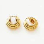 Brinco Argola Texturizada Média - Ouro 18K | SILLENE
