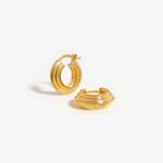 Brinco Argola Texturizada Pequena - Ouro 18K | SILLENE