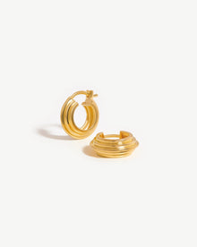 Brinco Argola Texturizada Pequena - Ouro 18K | SILLENE