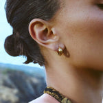 Brinco Argola Texturizada Pequena - Ouro 18K | SILLENE