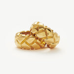 Brinco Argola Trançada Waffle - Ouro 18K | SILLENE