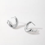 Brinco Argola Twist - Prata | SILLENE