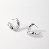 Brinco Argola Twist - Prata | SILLENE