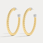 Brinco Argola XL Sierra Rope Bicolor - Ouro 18K | SILLENE