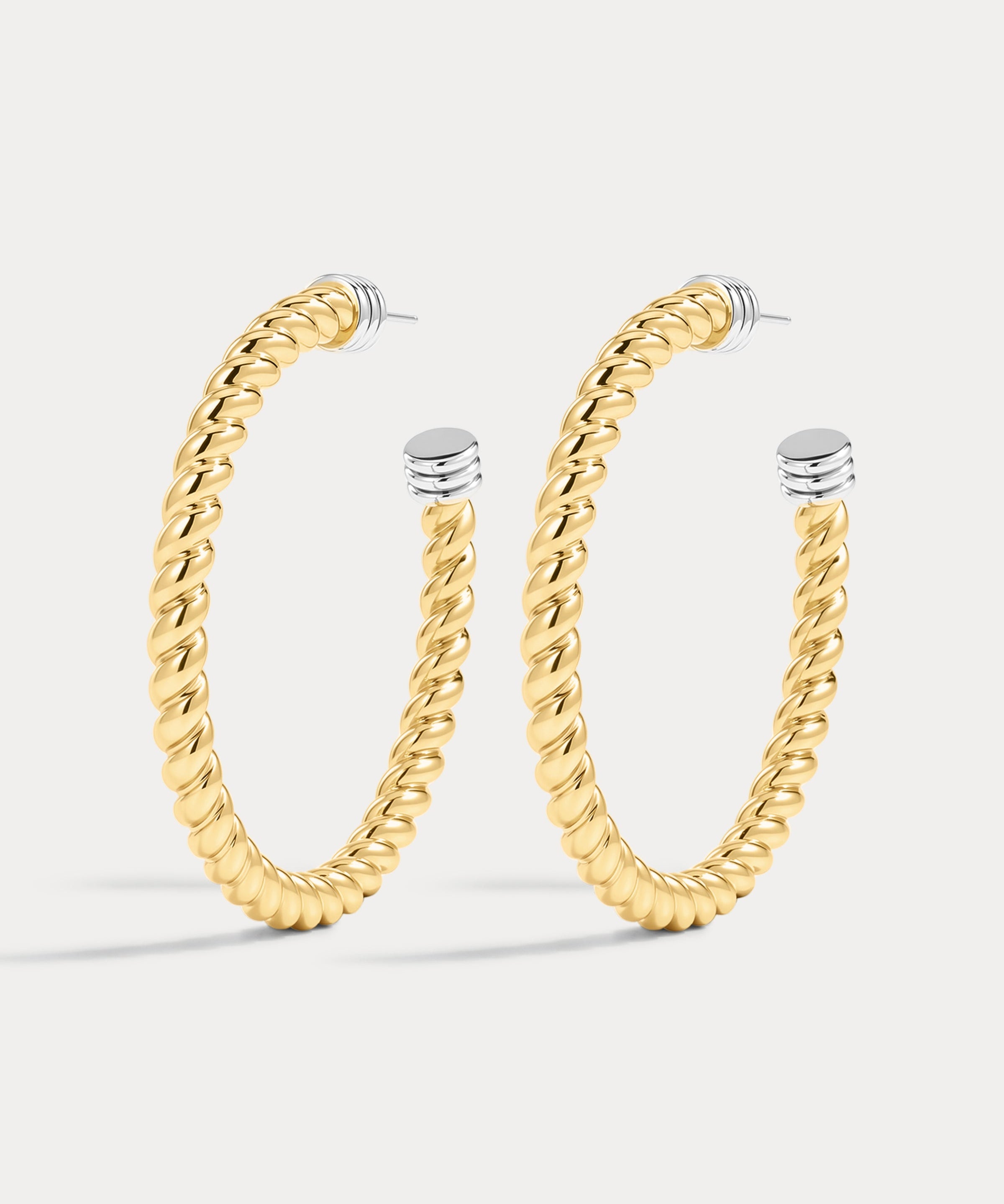 Brinco Argola XL Sierra Rope Bicolor - Ouro 18K | SILLENE
