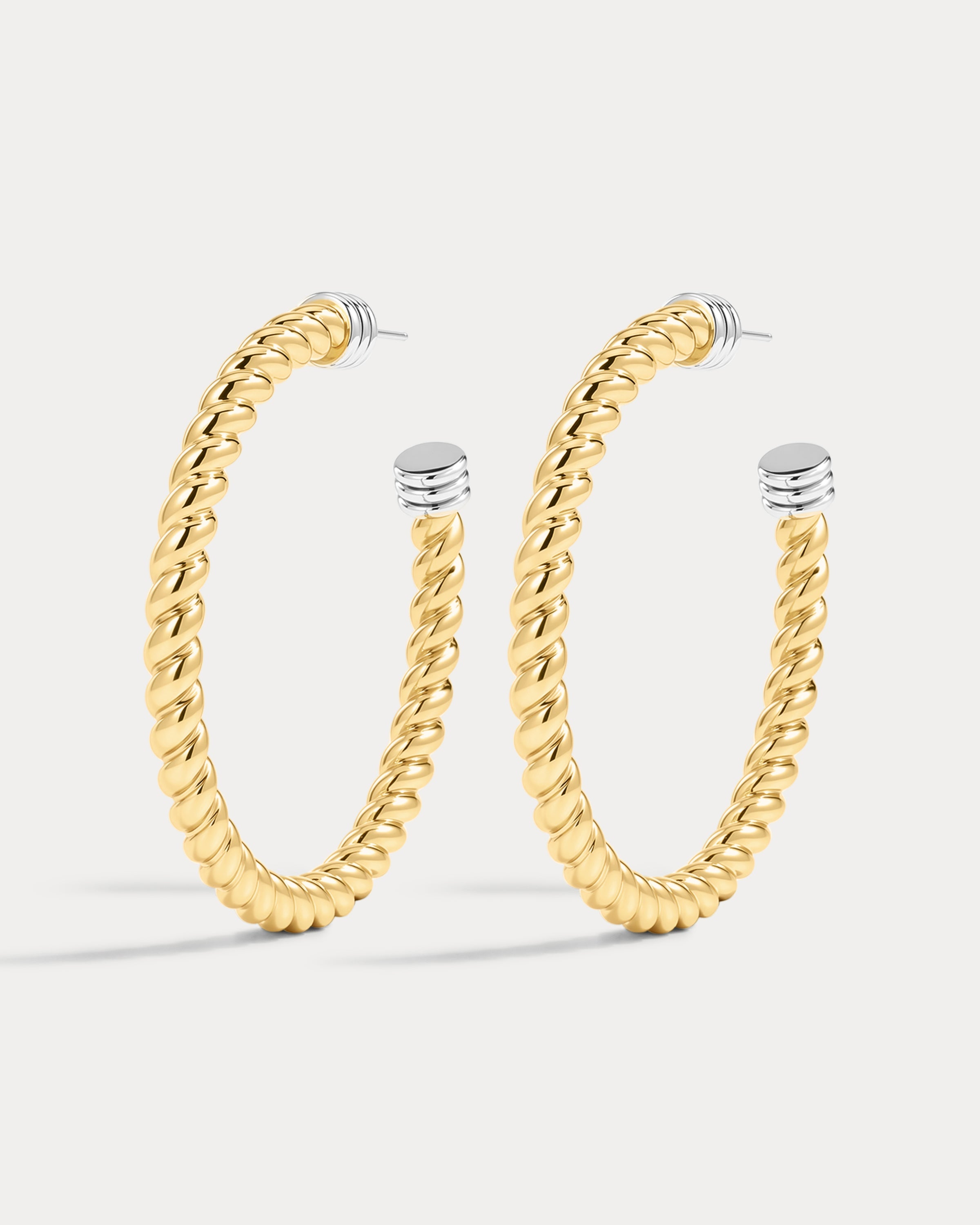 Brinco Argola XL Sierra Rope Bicolor - Ouro 18K | SILLENE