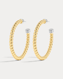 Brinco Argola XL Sierra Rope Bicolor - Ouro 18K | SILLENE