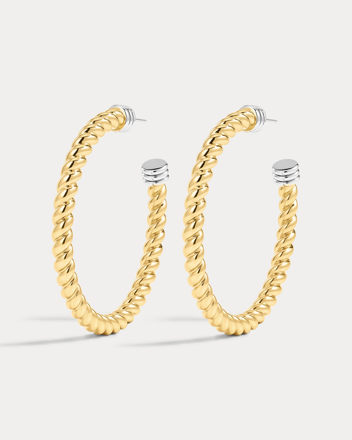 Brinco Argola XL Sierra Rope Bicolor - Ouro 18K | SILLENE