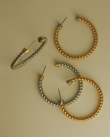 Brinco Argola XL Sierra Rope Bicolor - Ouro 18K - detalhe 04 | SILLENE