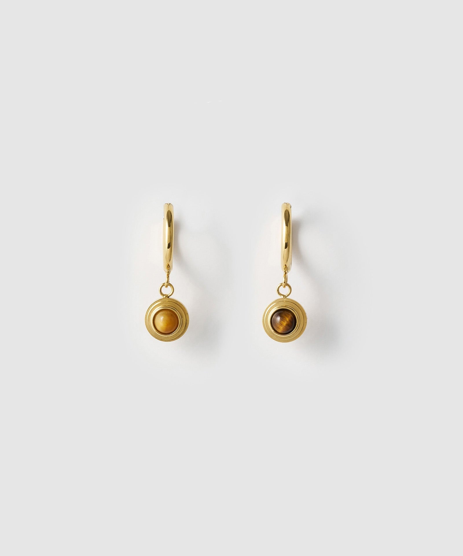 Brinco Asher Olho de Tigre - Ouro 18K | SILLENE