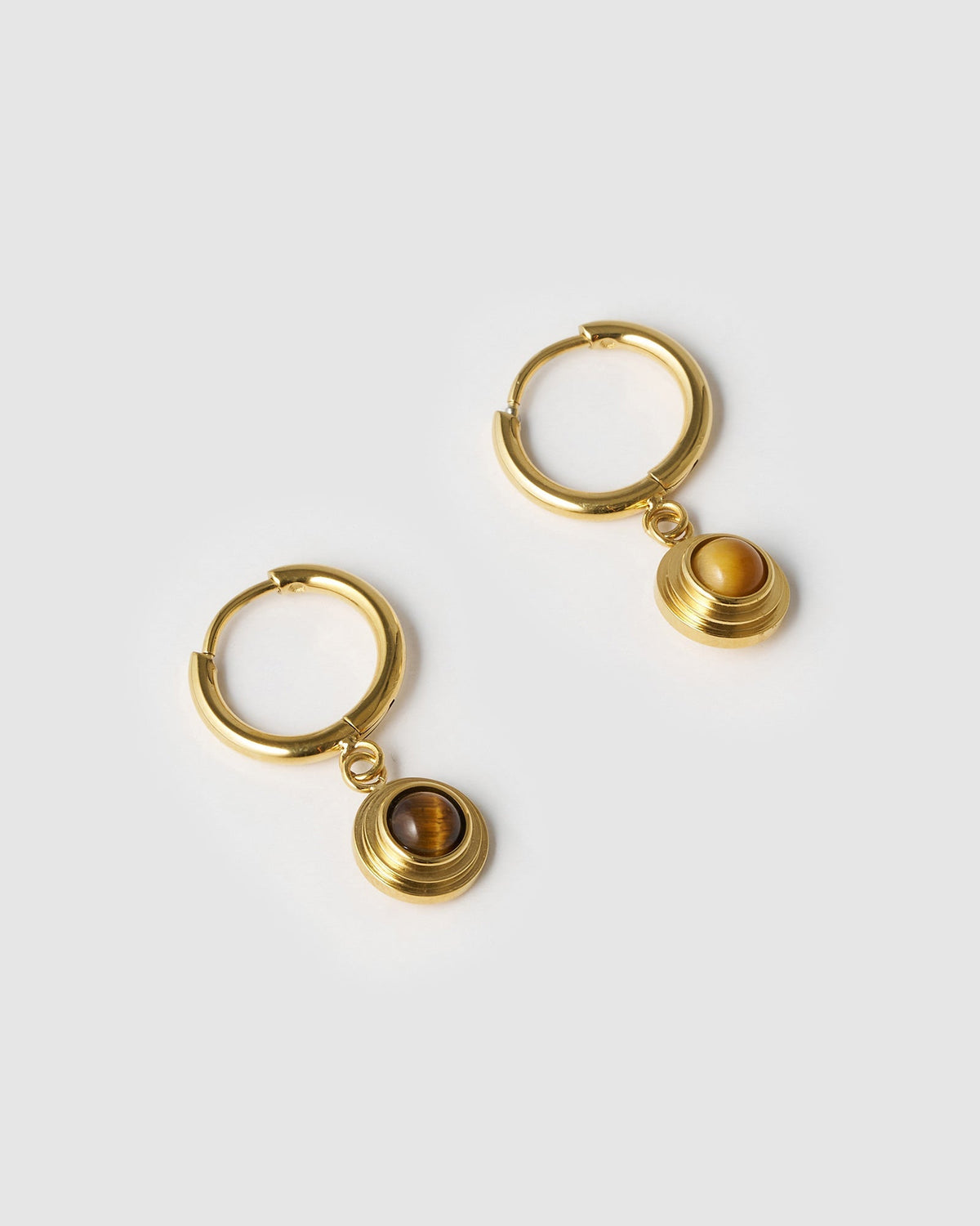 Brinco Asher Olho de Tigre - Ouro 18K | SILLENE