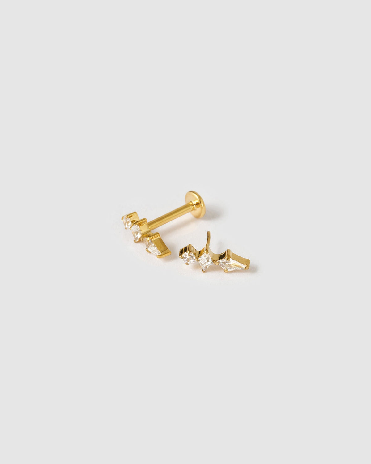 Brinco Ava Tarraxa Plana - Ouro 18K | SILLENE
