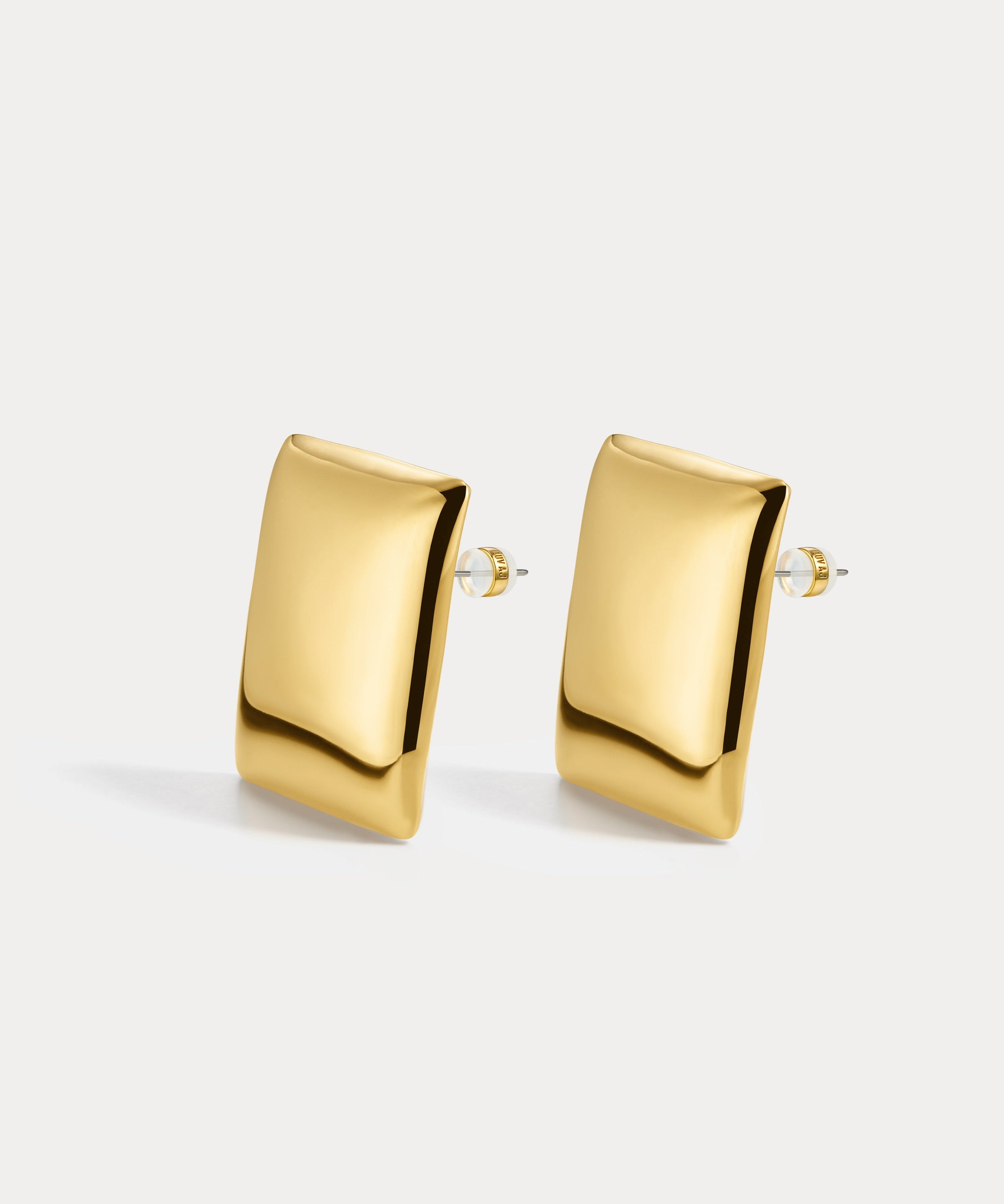 Brinco Biarritz Retangular - Ouro 18K | SILLENE