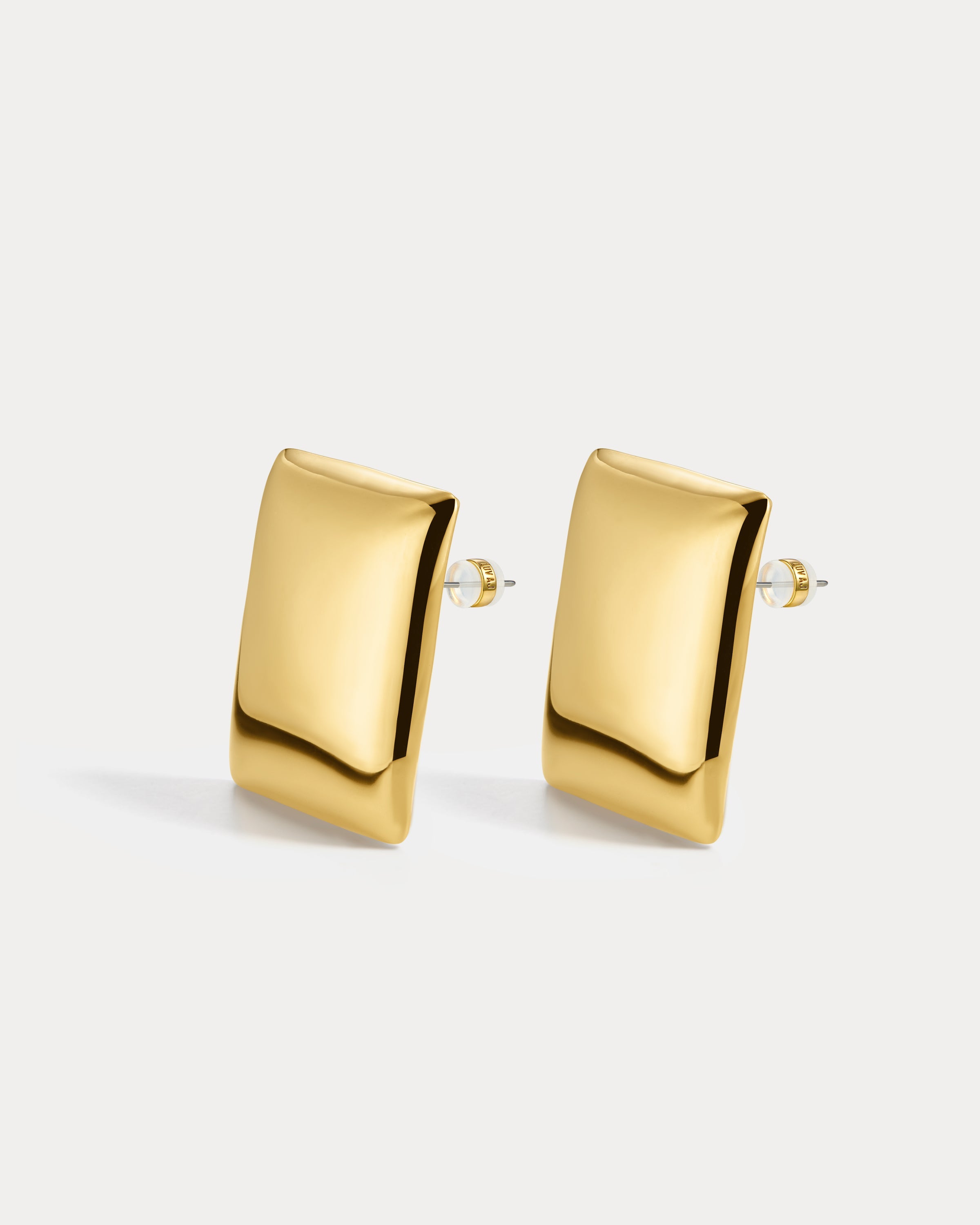 Brinco Biarritz Retangular - Ouro 18K | SILLENE