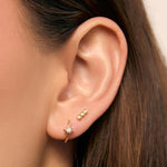 Brinco Caitlin Tarraxa Plana - Ouro 18K | SILLENE - uso