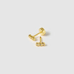 Brinco Caitlin Tarraxa Plana - Ouro 18K | SILLENE