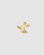 Brinco Caitlin Tarraxa Plana - Ouro 18K | SILLENE