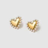 Brinco Coração Dolly Pérola - Ouro 18K | SILLENE