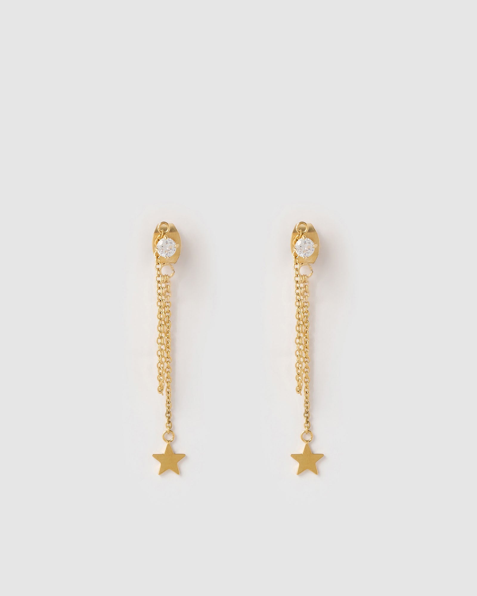 Brinco Corrente Estrela Starla - Ouro 18K | SILLENE