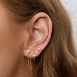 Brinco Corrente Estrela Starla - Ouro 18K | SILLENE - uso