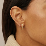 Brinco Cravejado Gota Pequena - Ouro 18K | SILLENE