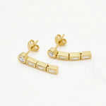 Brinco Cravejado Gota Pequena - Ouro 18K | SILLENE