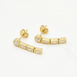 Brinco Cravejado Gota Pequena - Ouro 18K | SILLENE
