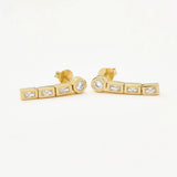 Brinco Cravejado Gota Pequena - Ouro 18K | SILLENE