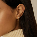 Brinco Cravejado Gota Pequena - Ouro 18K | SILLENE