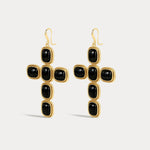 Brinco Cruz Midnight Mesa - Ouro 18K | SILLENE