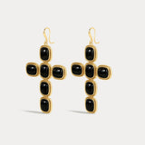Brinco Cruz Midnight Mesa - Ouro 18K | SILLENE