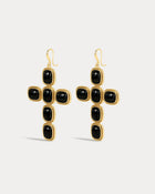 Brinco Cruz Midnight Mesa - Ouro 18K | SILLENE