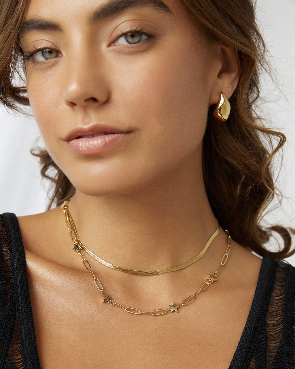 Brinco Delphine - Ouro 18K | SILLENE - uso
