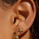 Brinco Estrela-do-Mar de Pino - Ouro 18K - detalhe 02 | SILLENE