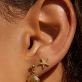 Brinco Estrela-do-Mar de Pino - Ouro 18K - detalhe 02 | SILLENE