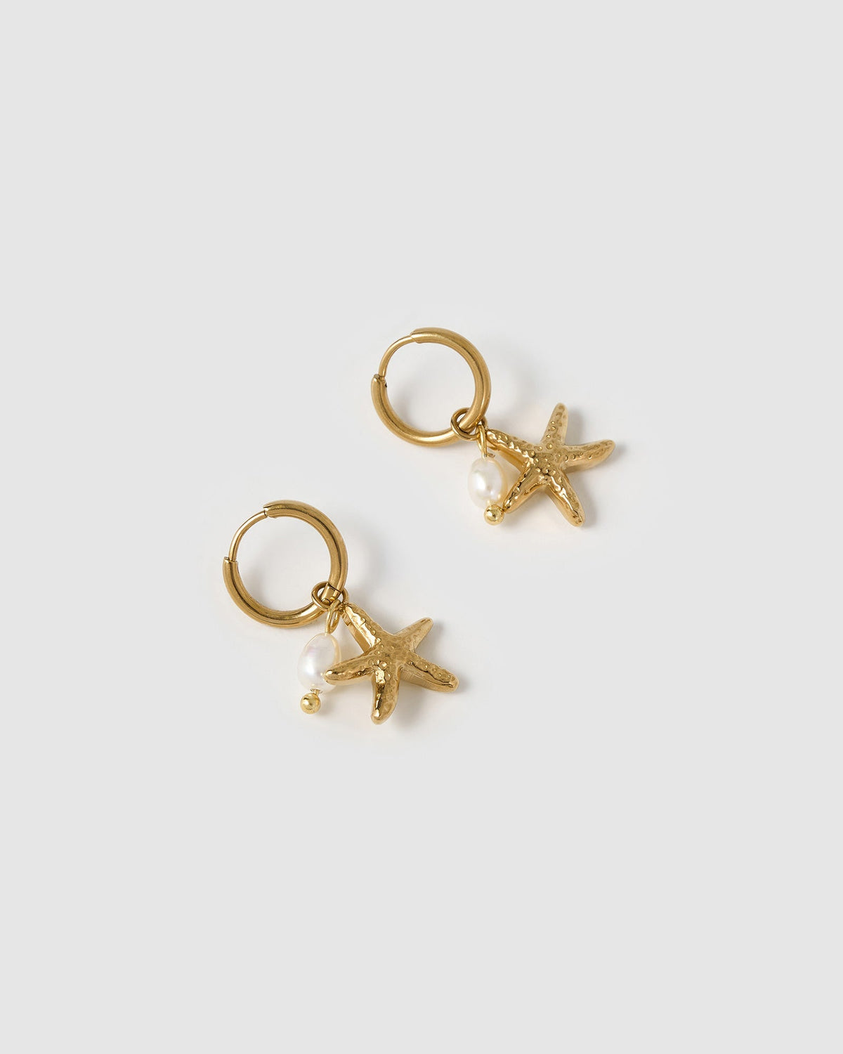 Brinco Estrela do Mar Laguna Pérola - Ouro 18K | SILLENE