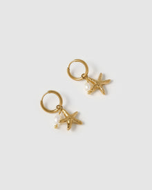 Brinco Estrela do Mar Laguna Pérola - Ouro 18K | SILLENE