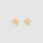 Brinco Estrela do Mar Malibu Pérola - Ouro 18K | SILLENE