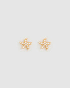 Brinco Estrela do Mar Malibu Pérola - Ouro 18K | SILLENE