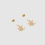 Brinco Estrela do Mar Malibu Pérola - Ouro 18K | SILLENE