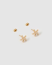 Brinco Estrela do Mar Malibu Pérola - Ouro 18K | SILLENE