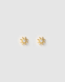 Brinco Estrela Zadie Tarraxa Plana - Ouro 18K | SILLENE