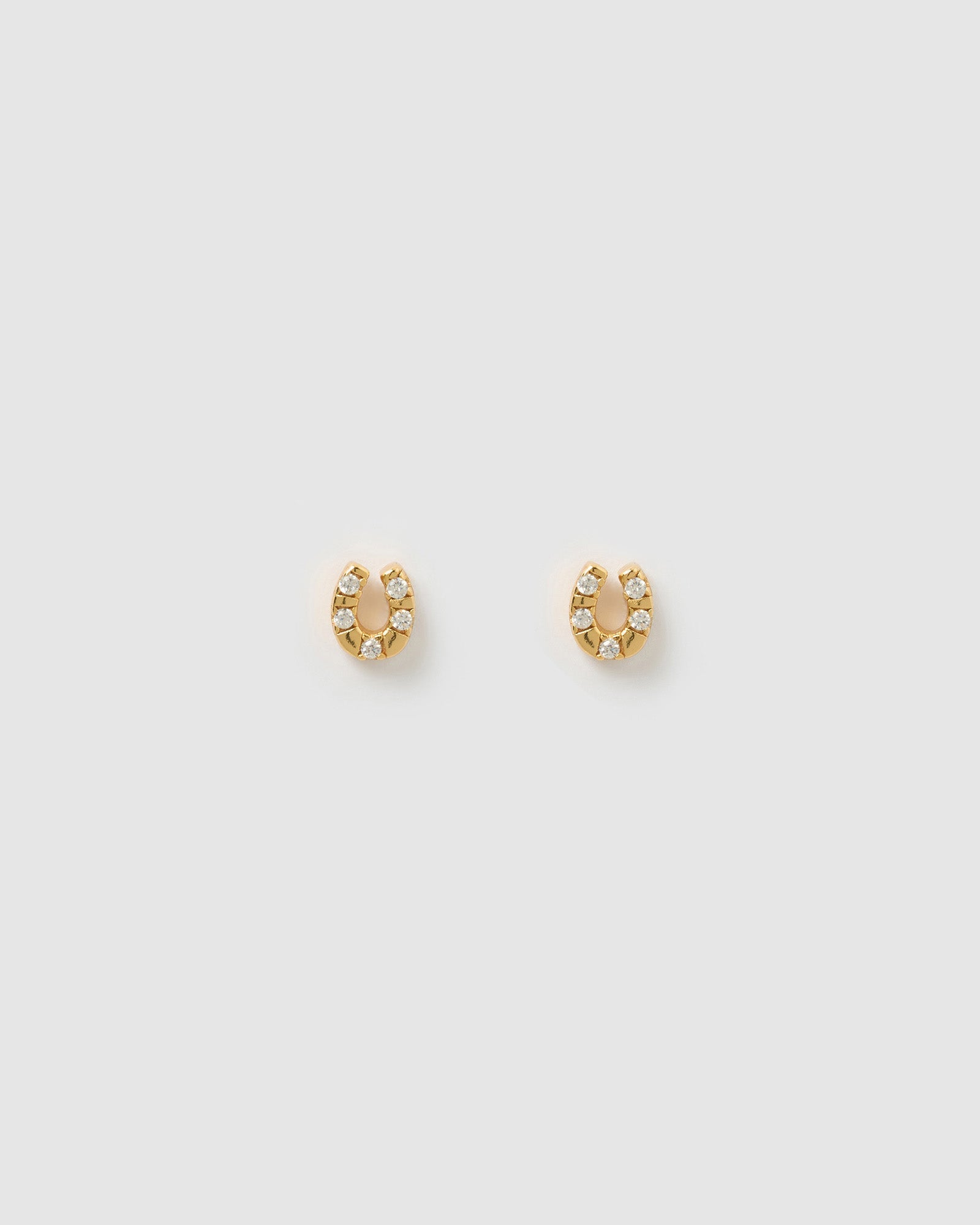 Brinco Ferradura da Sorte com Zircônia - Ouro 18K | SILLENE