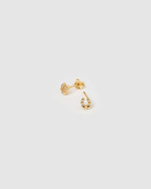 Brinco Ferradura da Sorte com Zircônia - Ouro 18K - detalhe 02 | SILLENE