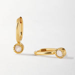Brinco Gota Pedra do Mês - Junho (Pedra-da-Lua) - Ouro 18K | SILLENE