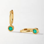 Brinco Gota Pedra do Mês - Maio (Ônix Verde) - Ouro 18K | SILLENE