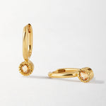Brinco Gota Pedra do Mês - Novembro (Citrino) - Ouro 18K | SILLENE